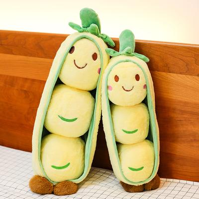 Smiley Pea Pod Plush Toy Children Soothing Doll Creative Home Decoration Vegetable Doll Ground Marketing Gifts