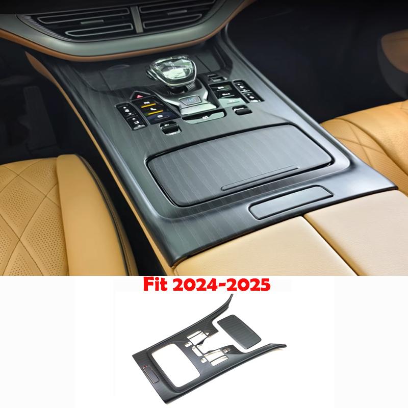 For DENZA D9 2024 2025 Carbonfiber Center Conlose Gear Box Shift Panel Storage Armrest Cover Trim Interior Accessories