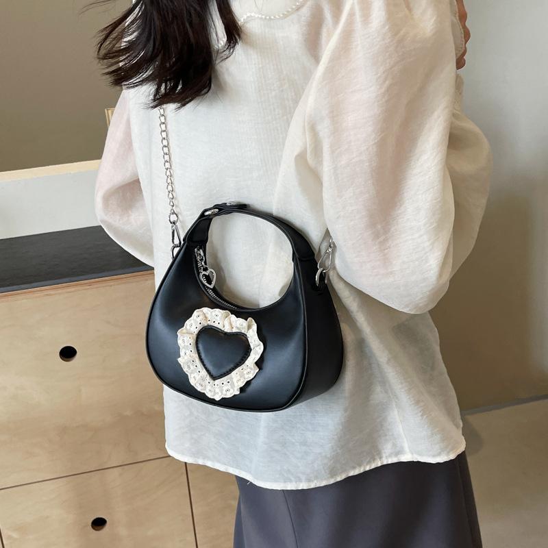This Year, the Popular Small Bag 2025 New Korean Version of Fashion Lace Love Handbag Women Messenger Dumpling Bag Tide