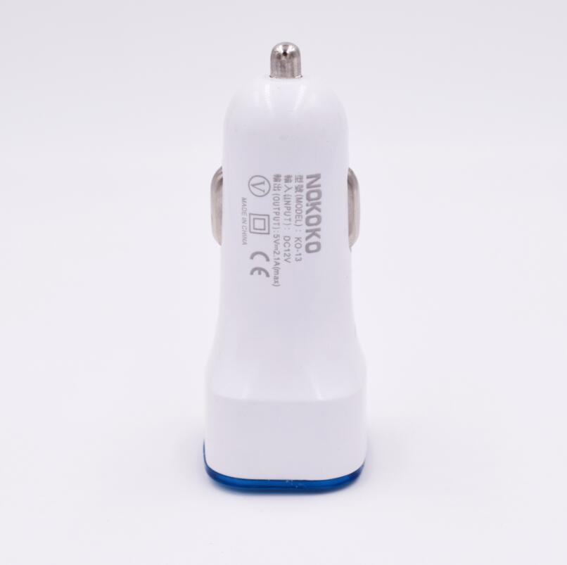 LF Square Car-charger Adapter Socket Dual USB Quick Charge Mobile Charger LED