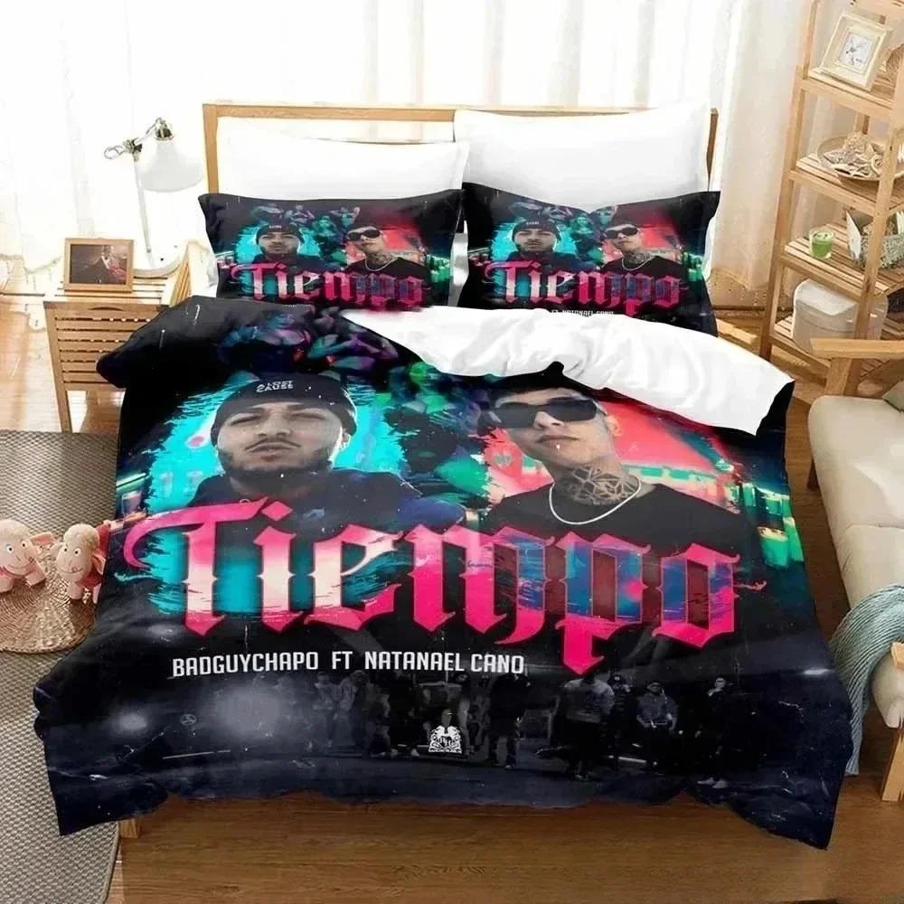 

New 3D Print Music B-Bplus Natanael Cano Beding Set Bedrom Soft Modern Bedspreads Comefortable Soft with Soft Fabric Duvet Cover Quilt Pilowcase 100*200cm Single