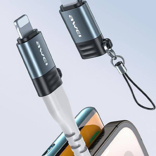 Awei Adapter A11 Usb-C/Lightning Grau   /Grey