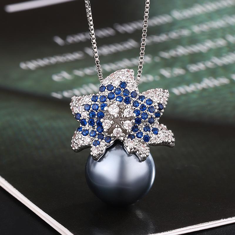 

Универсальный модный комплект из серого жемчуга, ожерелье из серебра 925 пробы, серьги-иглы