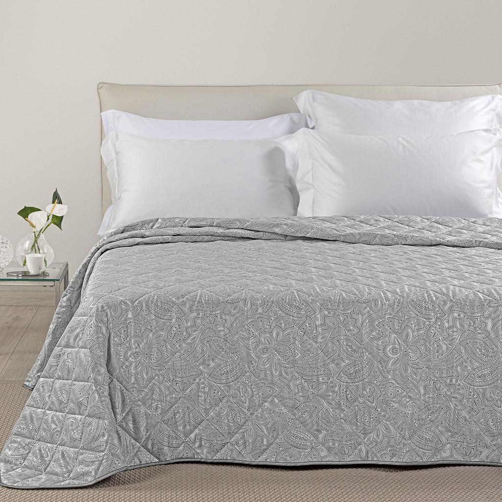 Copriletto Primaverile dorata in Raso Jacquard 80 gr/mq