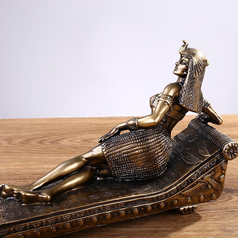 Egypt Pharaoh Cleopatra Statue Retro Mummy Sculpture Bar Shop Window Desktop Decoration Home Ornament Tourism Souvenir Gifts