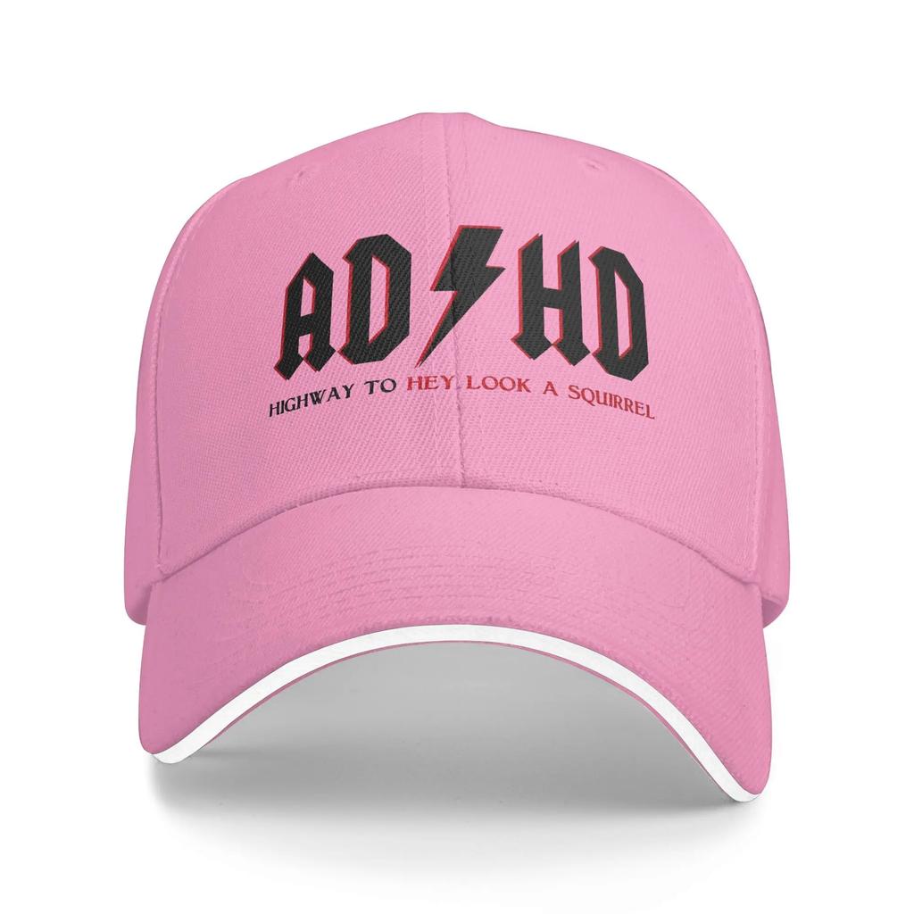 ADHD Highway To Hey Look A Squirrel Casual Baseball Cap Spring Funny Trucker Hat Hiking Fishing Snapback Cap Men Adult Retro