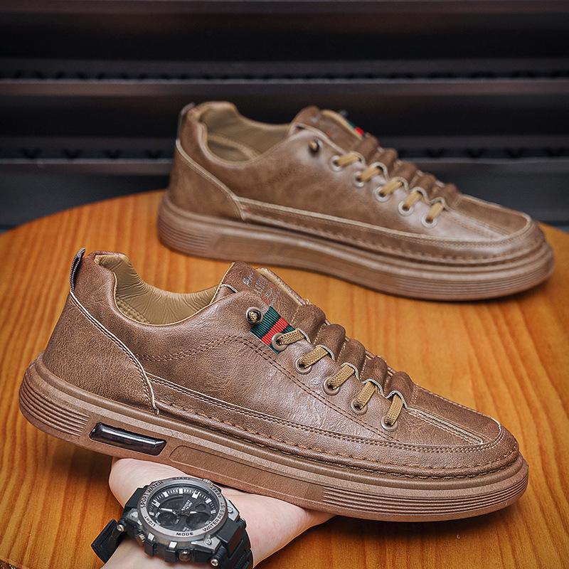 Leather Shoes Men's 2025 New British Style Casual Business Dress Low-top Board Shoes Classic Versatile Trend Shoes