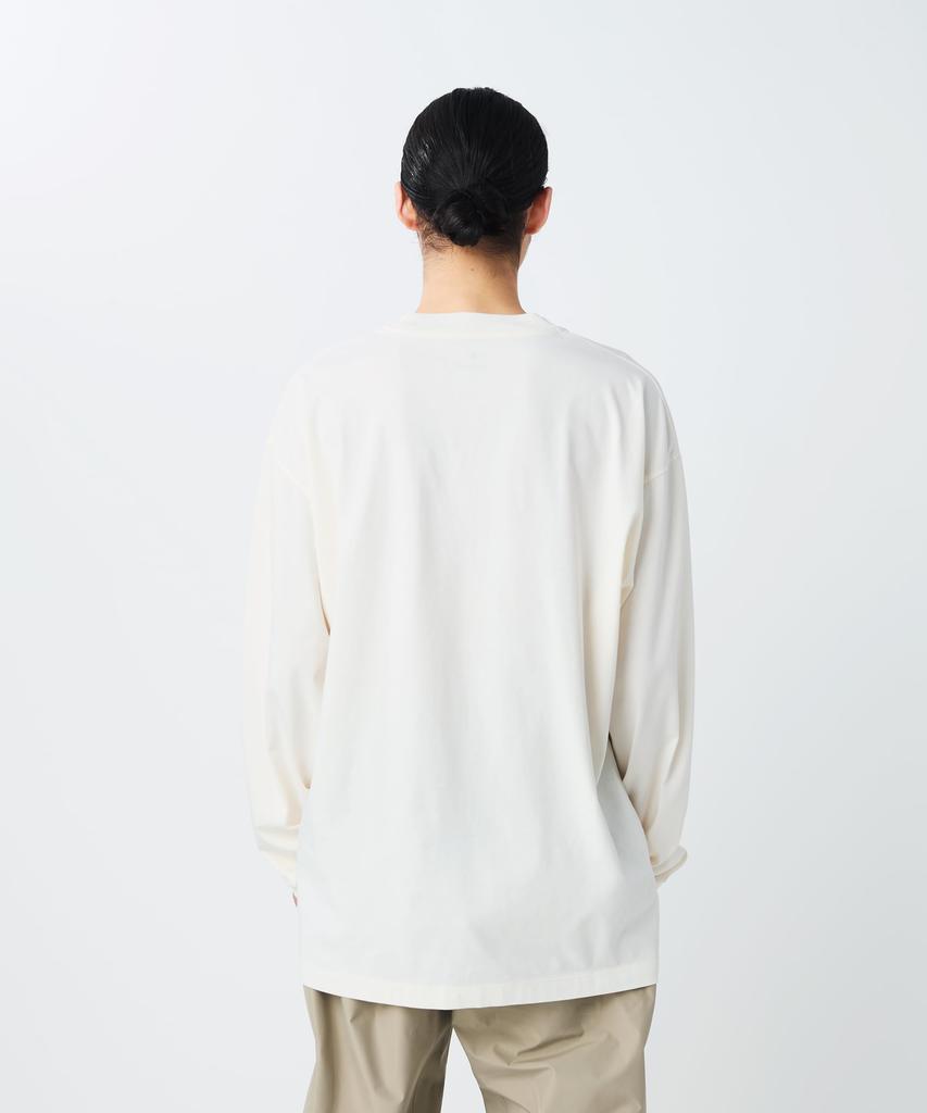 Snow Peak Organic Mercerized Long Sleeve for Men and Women GREIGE M T-Shirt CS-26SU005 - Long-sleeved T-shirt -