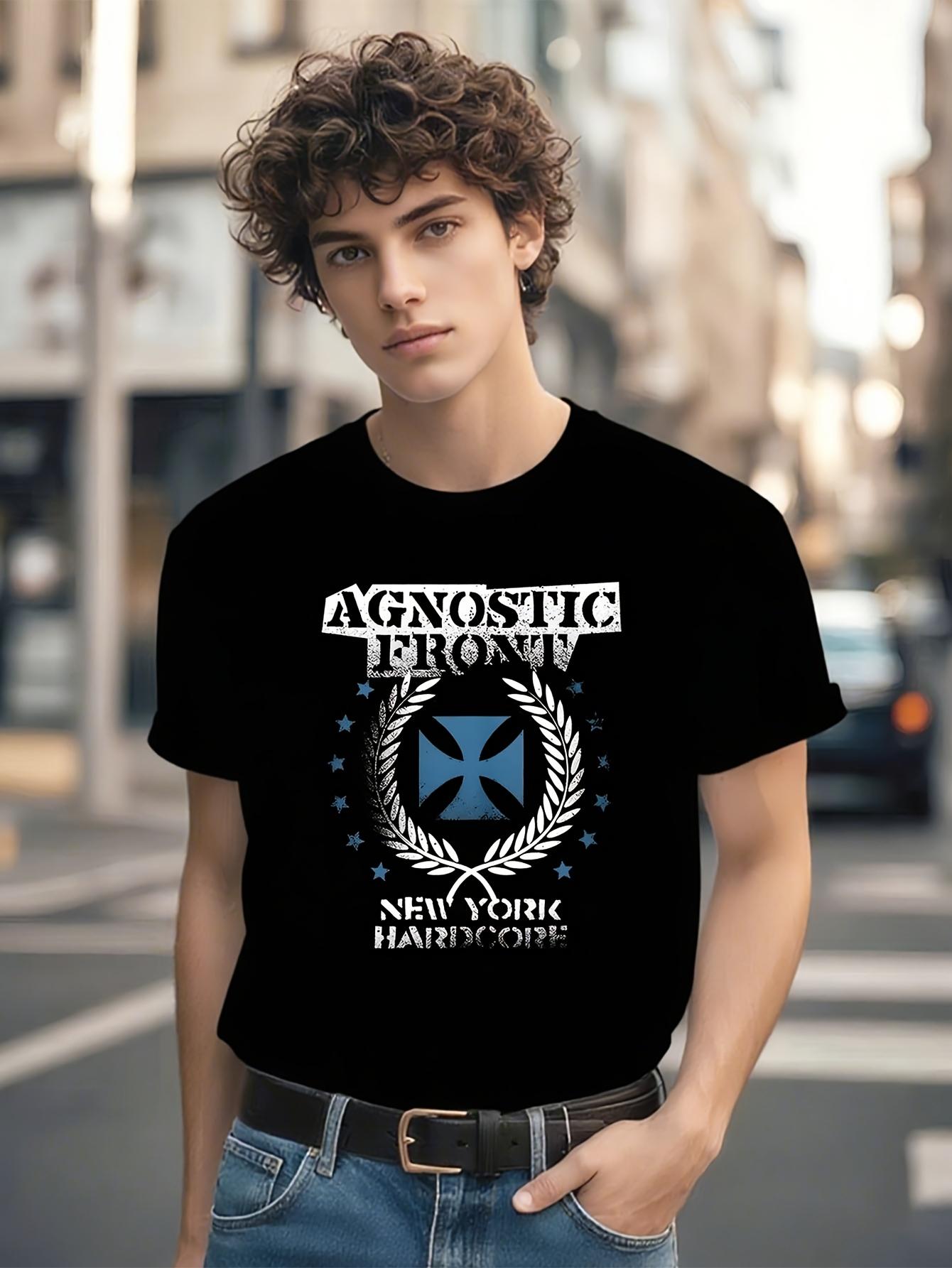 Agnostic Front Blue Iron Cross New York Hardcore Graphic ... M