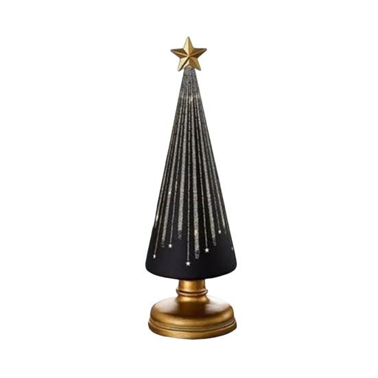 Twinkle Light Christmas Tree Illuminated Starry Night Resin Christmas Tree Ornament for Holiday Bedroom Dorm Tabletop Decor