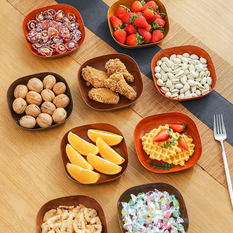 Japanese Style Wood Grain Plastic Serving Tray