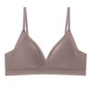 Spring and Summer New French Silk Underwear, Triangle Cup Thin Bra, Seamless Chest Pad Mulberry Silk Bra