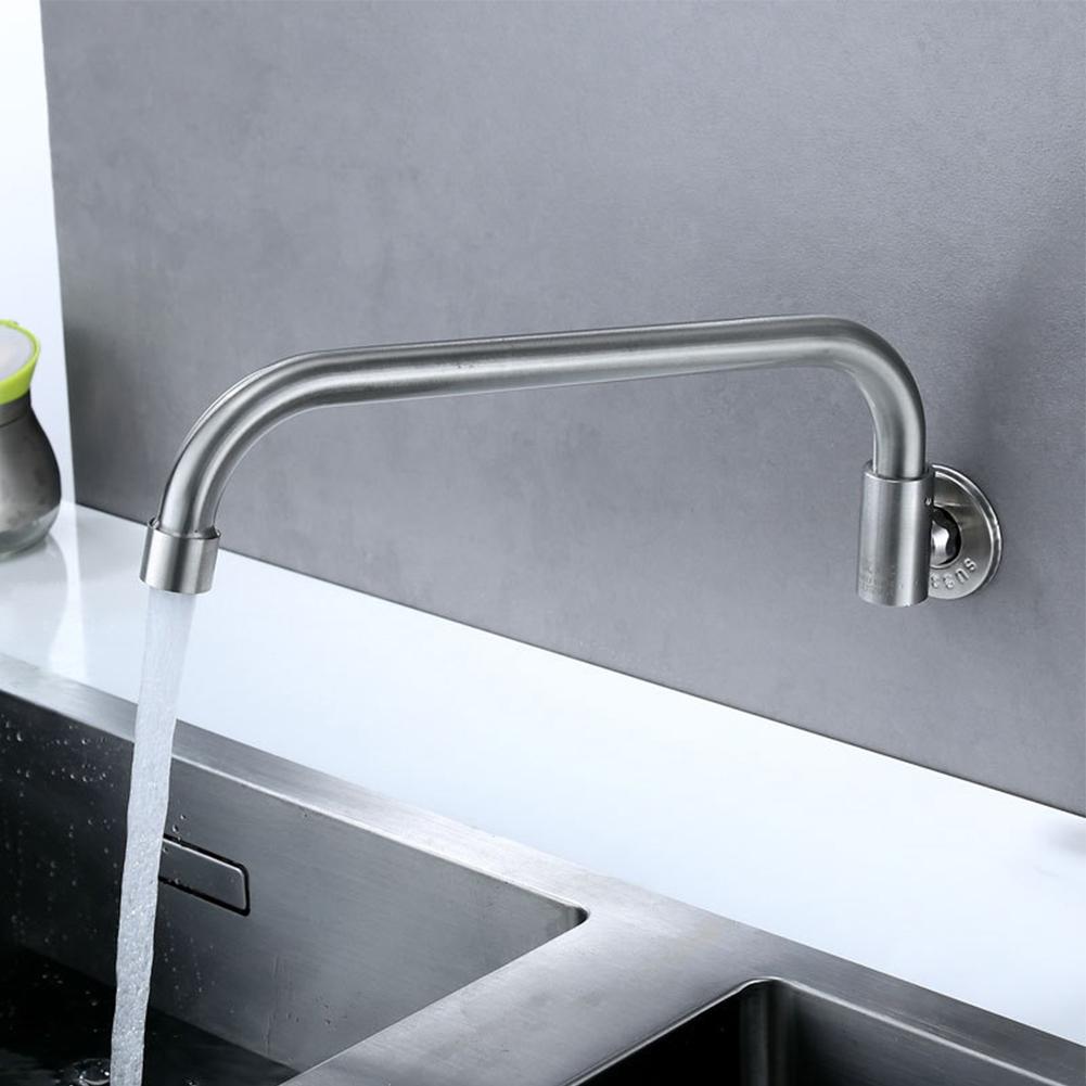 Wall Mounted Kitchen Faucet Stove Dedicated Swing Tap Water Purifier Single Lever Hole Tap Stainless Steel Bathroom Faucet