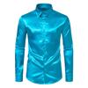 Men S Long Sleeve Solid Color Punk Style Shirt