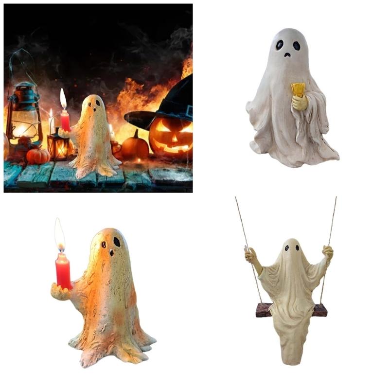 Halloween Resin Specter Sculpture for Home Decoration Terrifying Ornament for Garden Indoor and Outdoor Embellishment