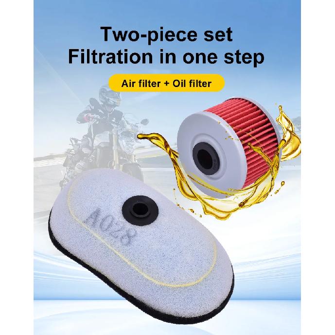 Motorcycle Air Filter Cleaner Oil Filter Kit for Honda XR250 Baja XR350 XR400 XR600 XR650L