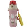 SQUARE Miffy One-Touch Water Bottle, Antibacterial, Dishwasher Safe, Pink, 051435, Direct Drinking Type