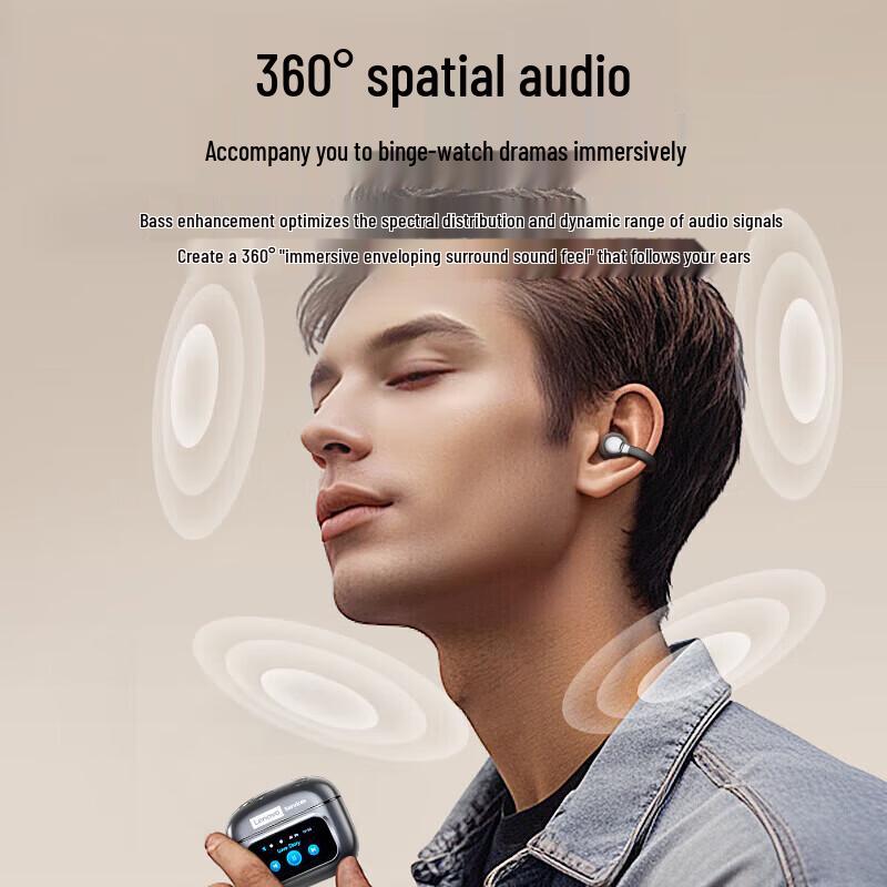 Lenovo RS107 Smart Touch Open-Ear Clip Bluetooth Earbuds