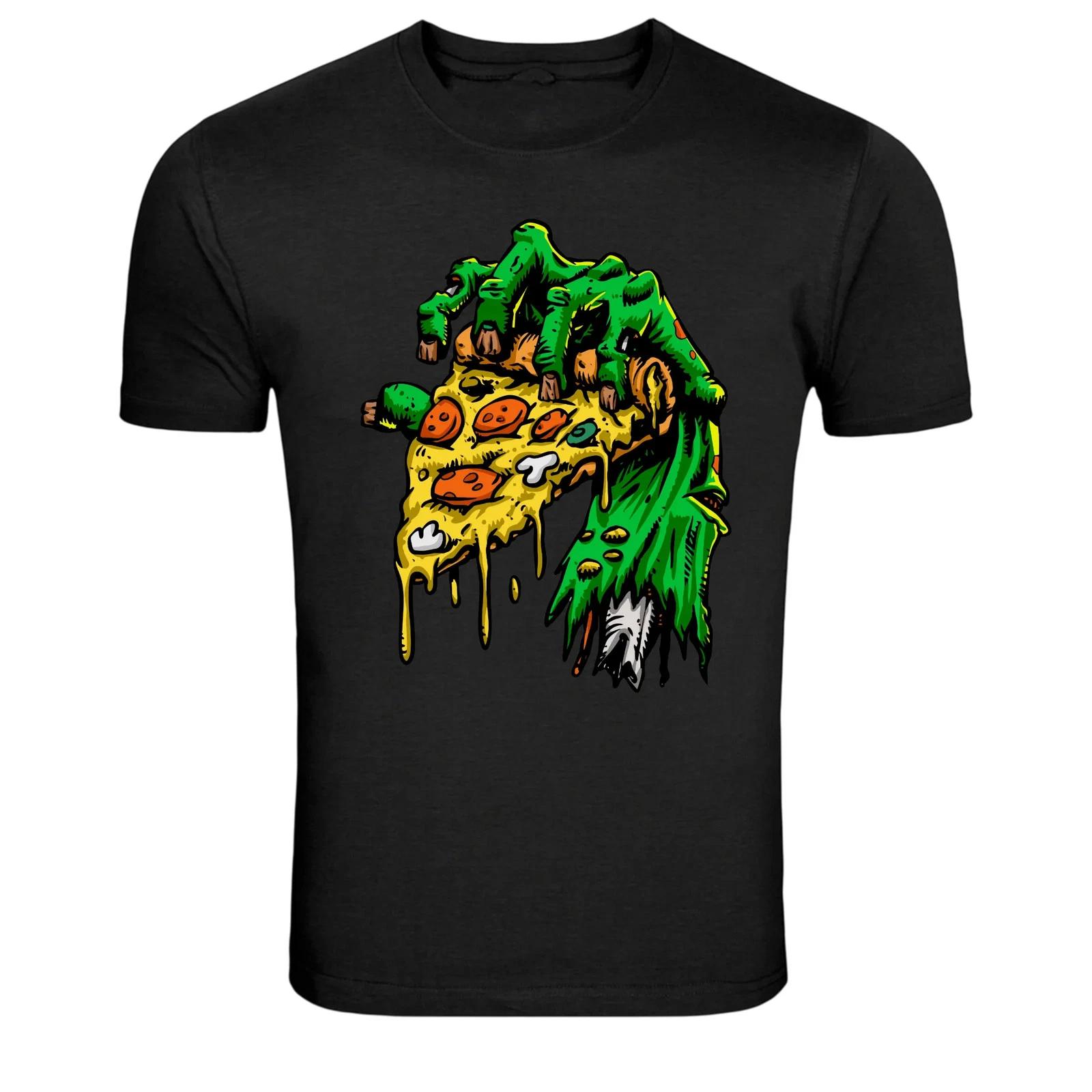 Zombie Hand Monster with pizza Graphic T-Shirt S