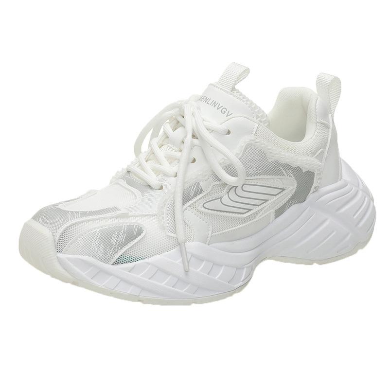 

Summer mesh breathable thick-soled dad shoes women s ins tide 2025 new thin mesh shoes super fire casual sports shoes 40 белый