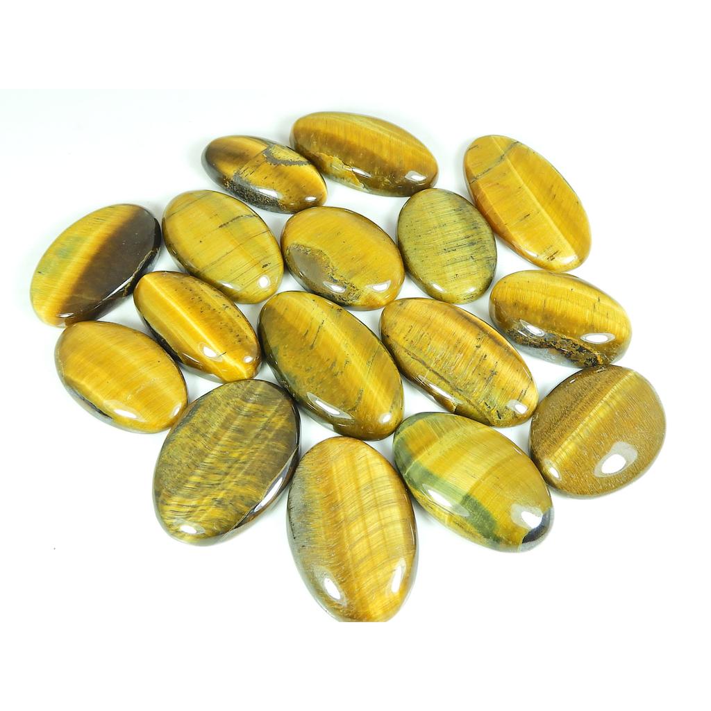 28-32MM Natural Tiger Eye Oval Cabochon Loose Gemstone 16Pcs Lot 410Cts. SY-420