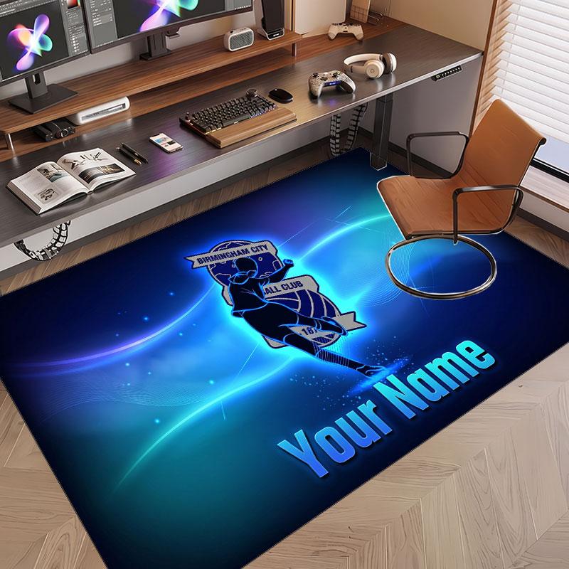 Custom Rug BIRMINGHAM CITY Pattern Print Name Text Soft Non‑Slip Floor Carpet for Home Indoor Decoration