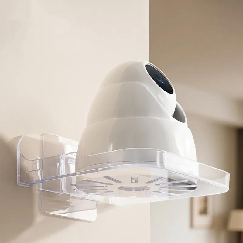 Webcam Mount Bracket Anti-Drop 2 Installation Methods Wall Desk Clip Holder for Webcam Monitor Storage Transparent White