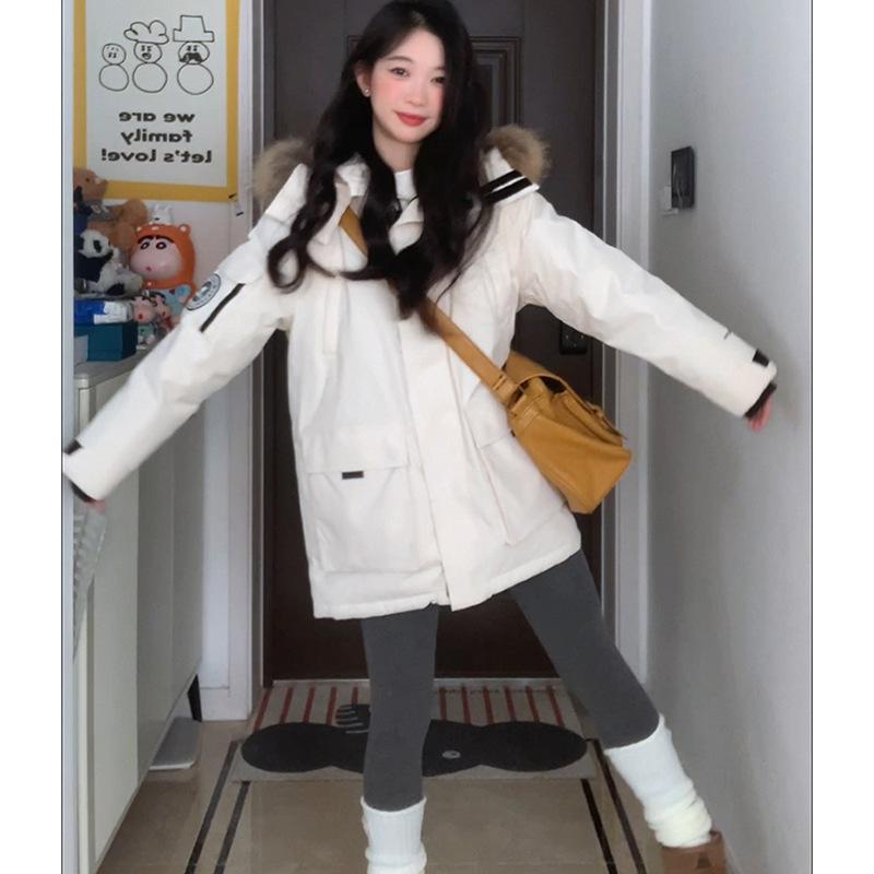 

Parker Cotton Clothes Women s New Winter Cotton Clothes Mid-length Thickened Thin and Not Bluffy XXL