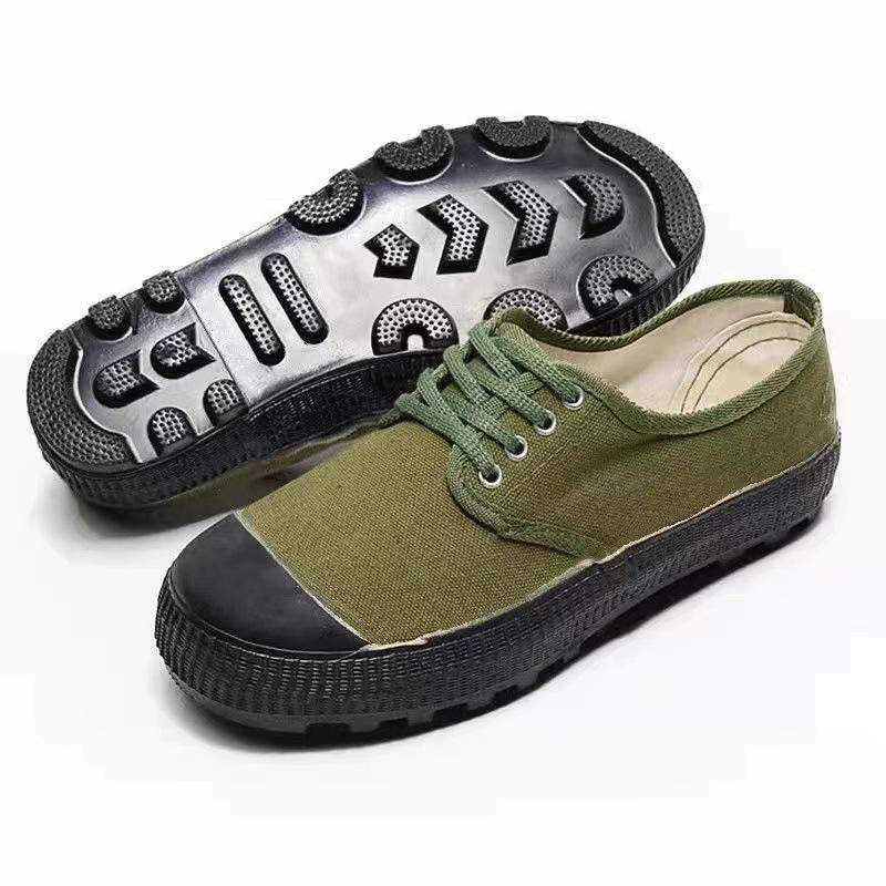 Jiefang Shoes Hiking Shoes Sneakers Work Site Foot Protection Men's and Women's Military Training Yellow Rubber Shoes