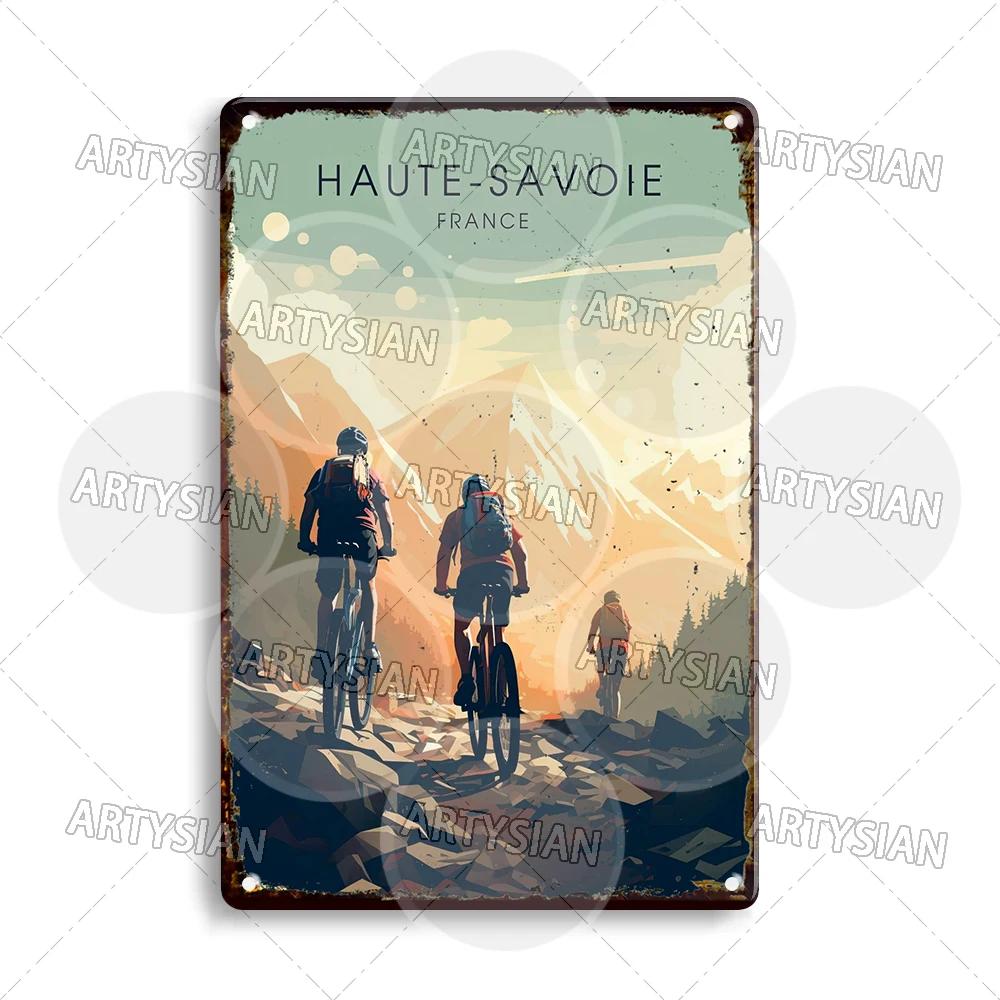 Vélo Tour De France Cycling Metal Sign Les Pyrénées Auvergne Les Vosges Col Du Galibier Col d'Aspin Tignes Col De La Bonette
