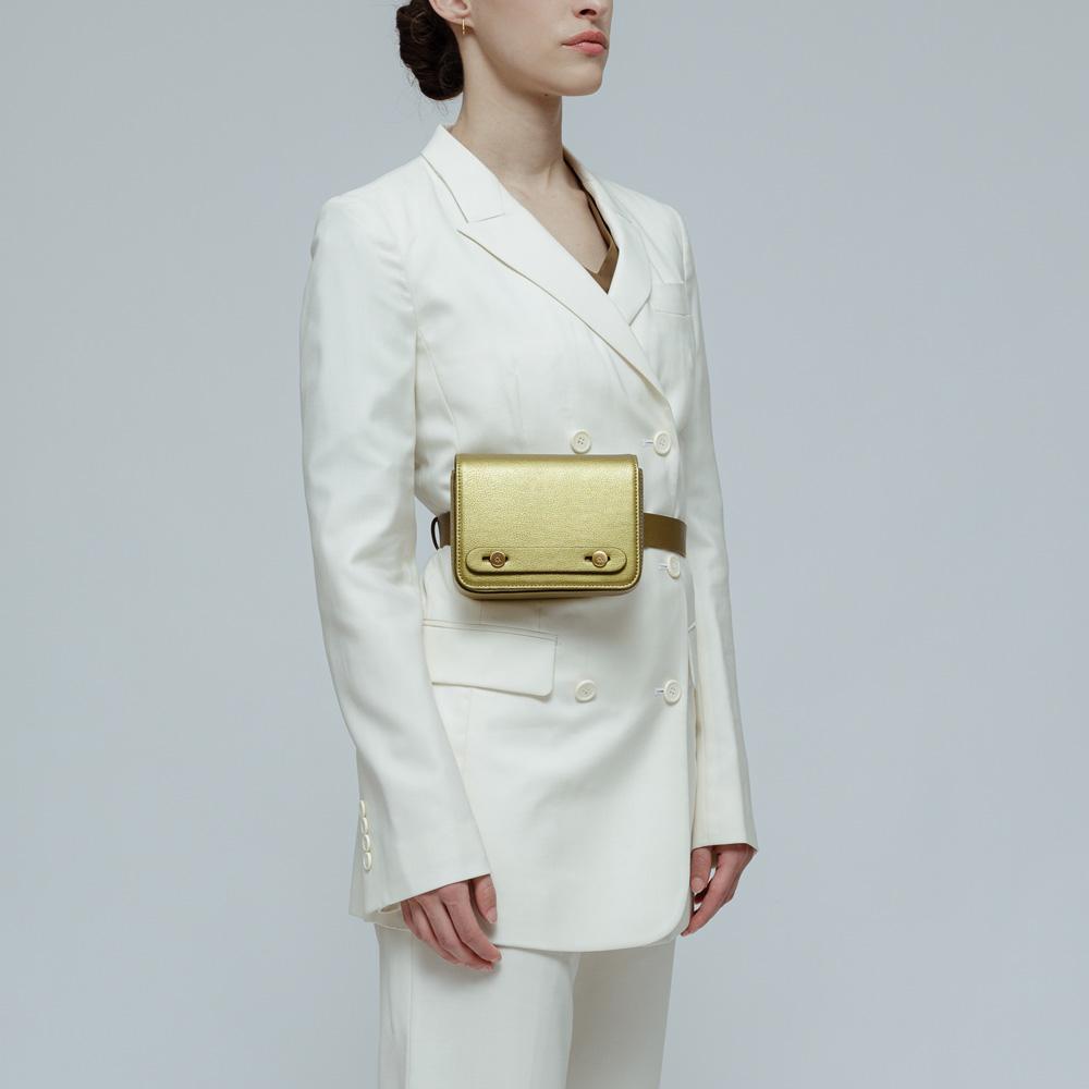Make D Cactus Leather Micro Mini Bag Gold