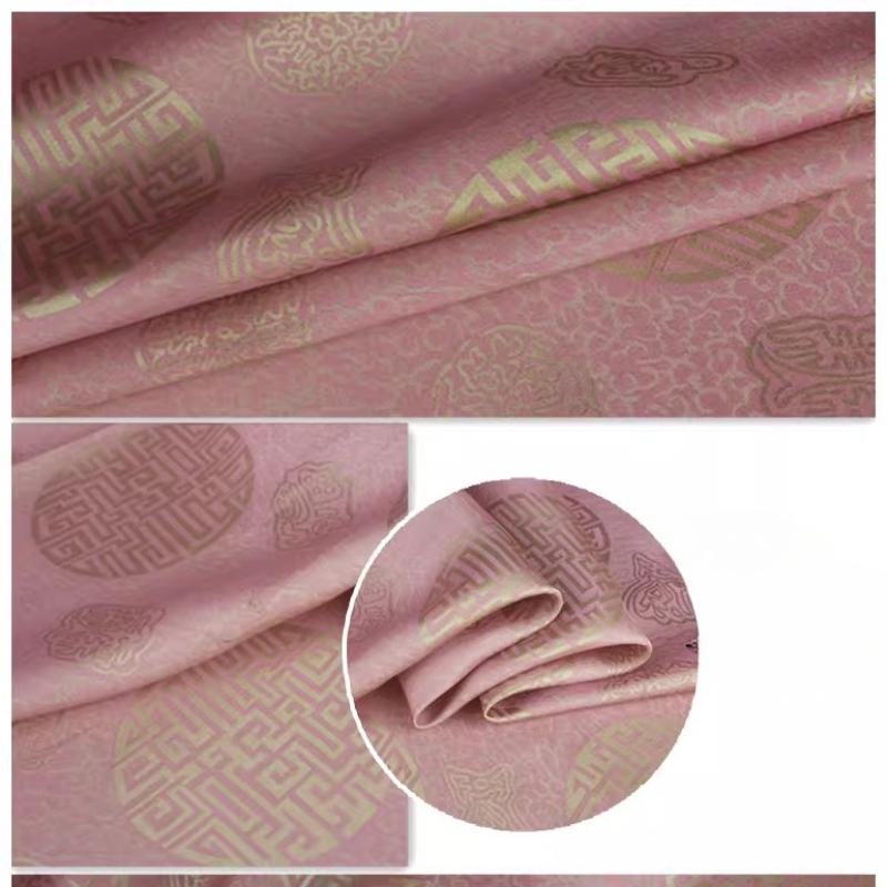17 Ohm Silk Fabric Traditional Chinese Jacquard Silk Cotton Charmeuse Crepe Tissu Fabric for Sewing Cheongsam Cloth Width 114cm