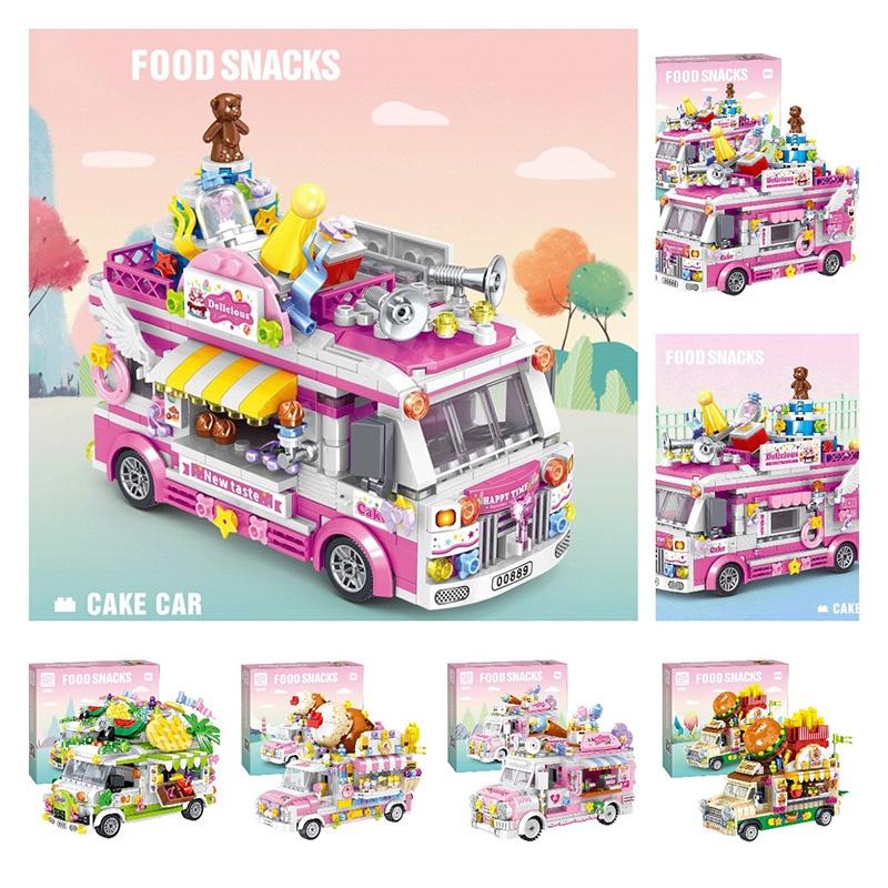 Diy Creative Mini Puzzle Building Toy Sweet Dessert Burger Car With 638 Abs Plastic Grains