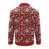 Men's Christmas Cotton Pullover Long Sleeve Outdoor Shirt Vintage Corduroy Button Stand Collar Shirt Casual Sweatshirt Christmas Print Top