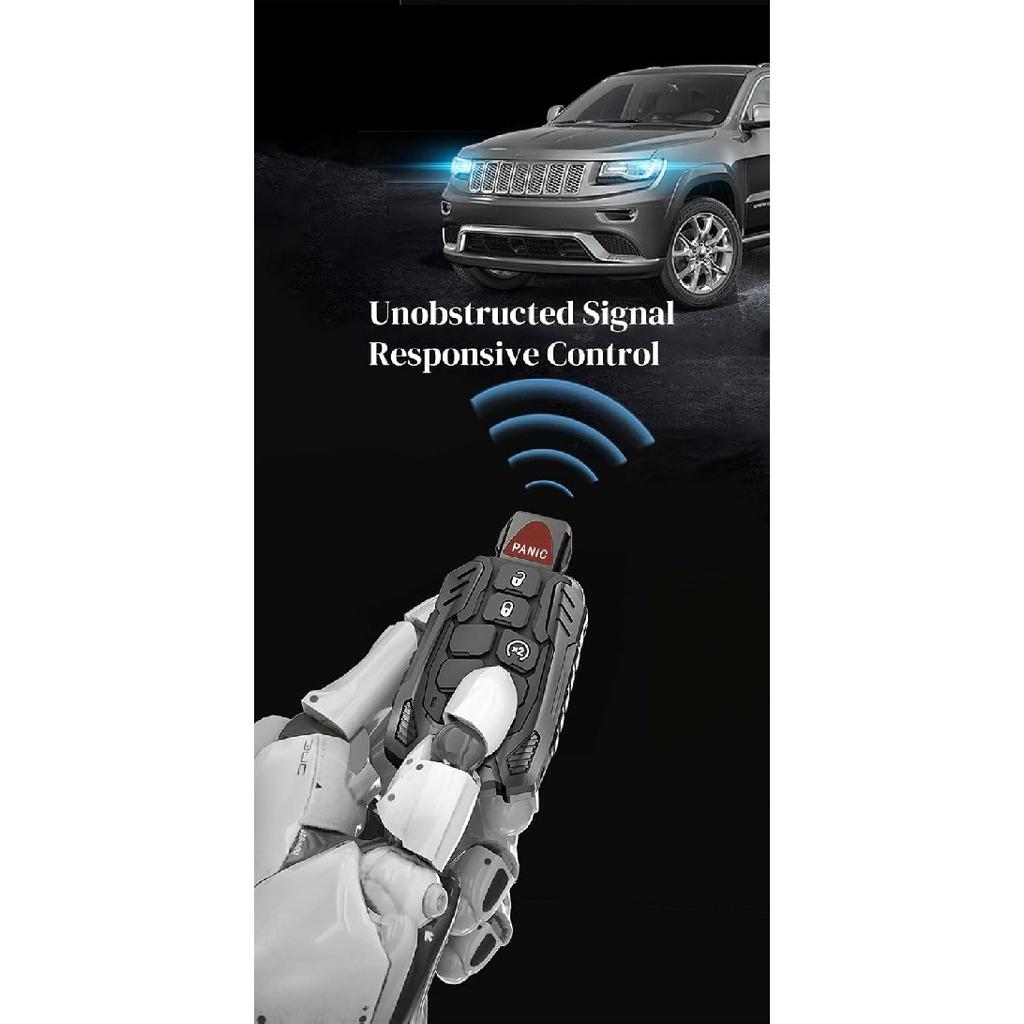 Heavy Duty Zinc Alloy Key Fob Cover, Accessories, Key Fob Case, Keychain Compatible With 2008 2009 2010 2011 2012 2013 2014 2015 2016 2017 2018 Dodge