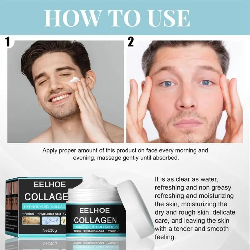 Men Collagen Anti-Wrinkle Cream Hyaluronic Remove Wrinkles Moisturizing Anti-Aging Firming Lifting Whiten Brightening Face Care