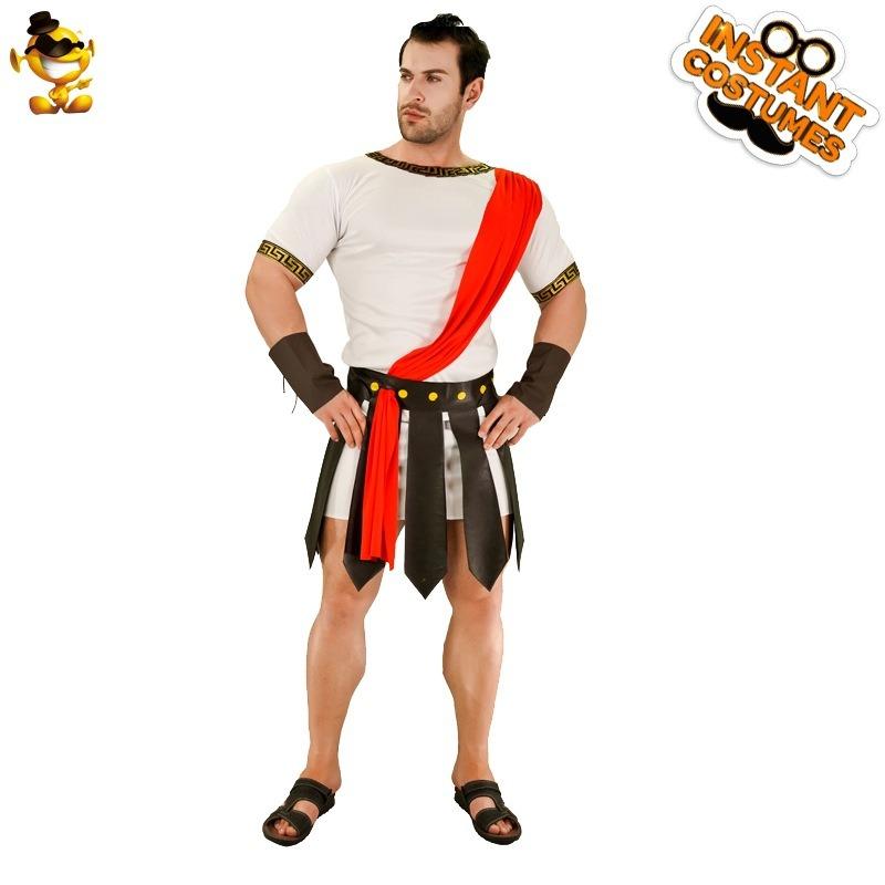 Halloween Adult Men's Samurai Cosplay Party Costume, Big Boy Roman Gladiator Stage Costume