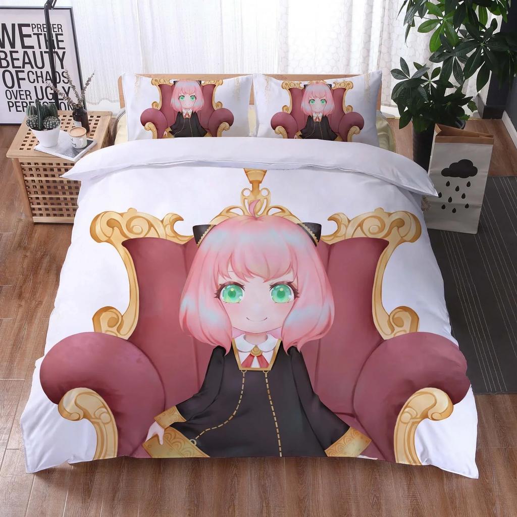 Anime Spy x Family Comfortable Duvet Quilt Cover Pillowcase Bedding Set Children Bedroom Decoration Home Textile