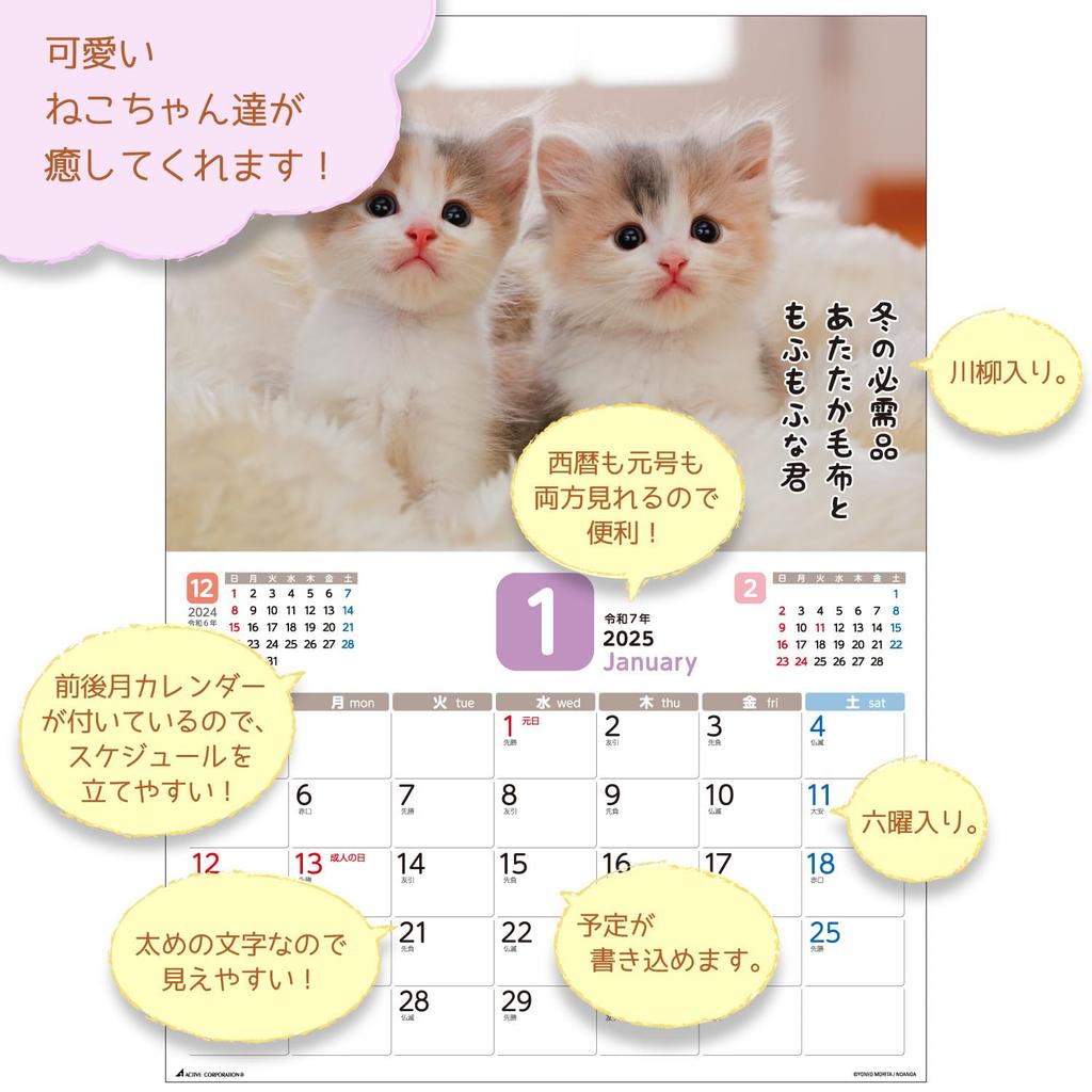 Active Corporation 2025 Ημερολόγιο Επιτοίχιο Επειδή είναι γάτα. 25ACL-66 Ξεκινώντας τον Ιανουάριο του 2025