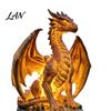 Waterproof Patio Landscape Lighting Dragon Solar Garden Light, Outdoor Gothic Medieval Statue Lamp, Weather Resistant Resin Decor Sculpture