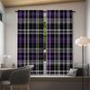 2pcs- Purple geometric checkered printed curtains, pole bag curtains, Christmas decorations, home decorations, room decorations