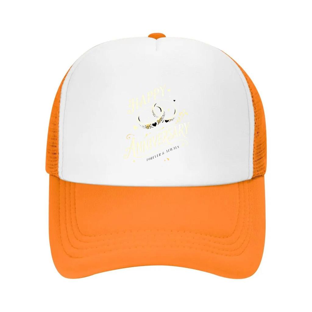 RoUnisextic Golden Anniversary Rings Em Mesh Baseball Cap Casual Hat Outdoor  For Womens Unisex FeUnisex