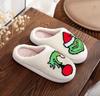 2024 Halloween Cartoon Pumpkin Funny Plush Cotton Slippers: Cute, Thick Bottom, Indoor Winter Footwear