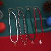 Santa Claus Crutches Christmas Hat Snowman Beaded Necklace Creative Niche Christmas Set