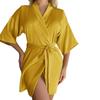 European & American Women's Mid-Sleeve Sexy Short Tassel Bathrobe Pajamas