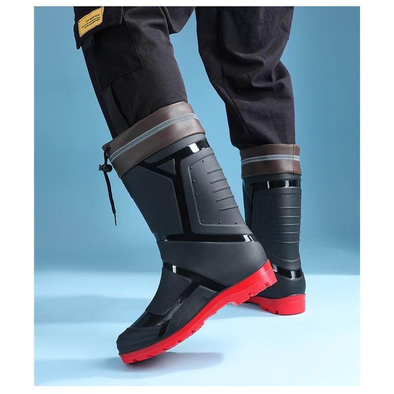 Herren Hohe Wasserdichte Gummistiefel Rutschfeste Arbeitsschuhe