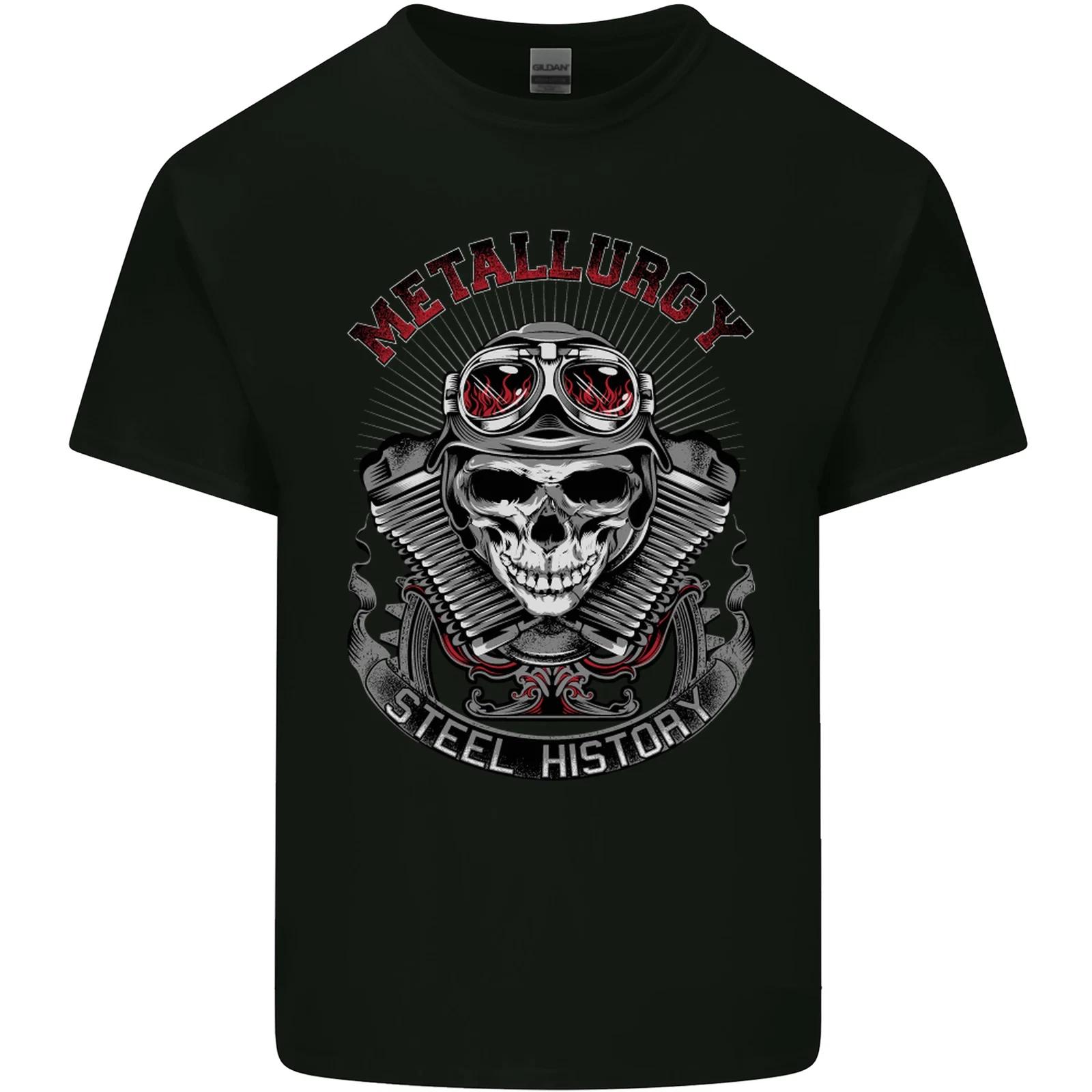 Biker Metallurgy Motorbike Motorcycle Skull Kids T-Shirt Childrens S