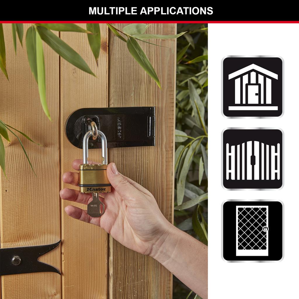 Master Lock 2 Laminated Steel Padlocks with Brass Finish, 45x72x22 mm