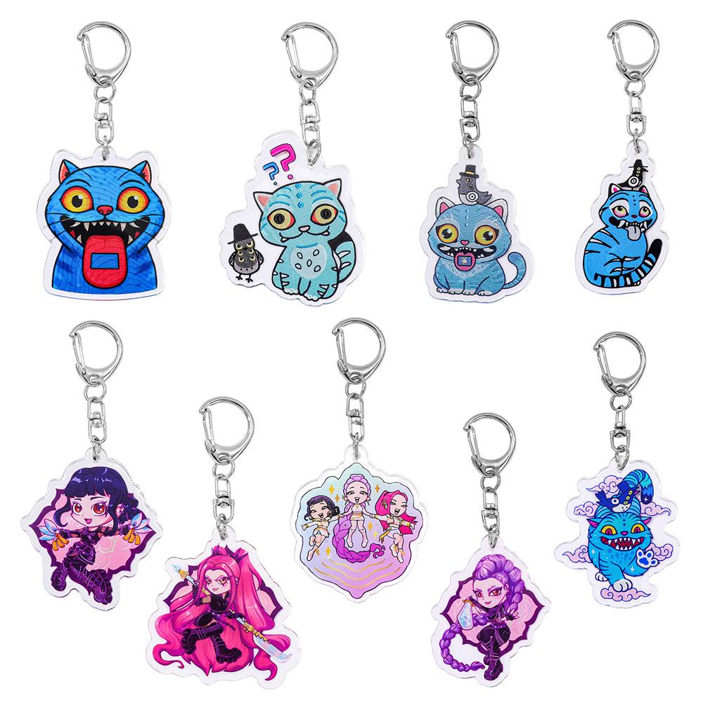 New Cute Cartoon Witch Hunter Double sided Keychain Backpack Pendant Personalized Accessories