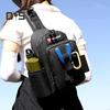 Fishing Bag with Rod Holder Waterproof Nylon Fishing Accessories Sling Bag Lightweight Outdoor Hiking Hunting Fishing Gear Single Shoulder Storage